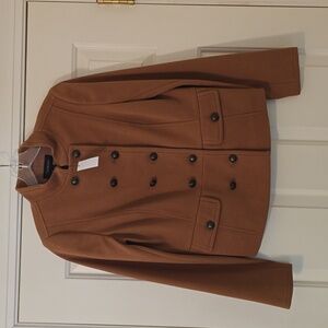 Talbots Miltary Style Dark Camel Jacket 4 NWT